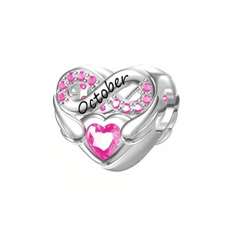 S925 Silver October Birthstone Charms Bead For Bracelet and Necklace