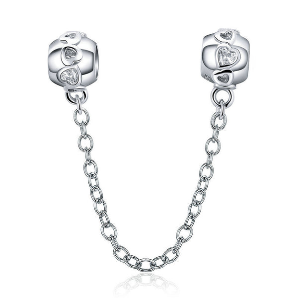 New Hearts Safety Chain Charm DIY For Bracelet