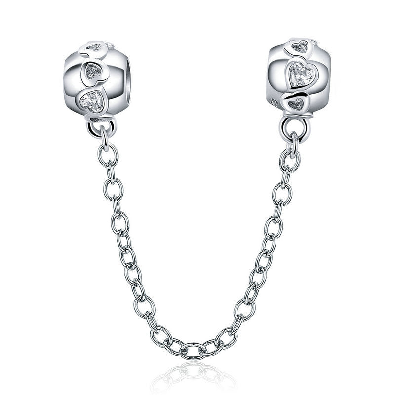 New Hearts Safety Chain Charm DIY For Bracelet
