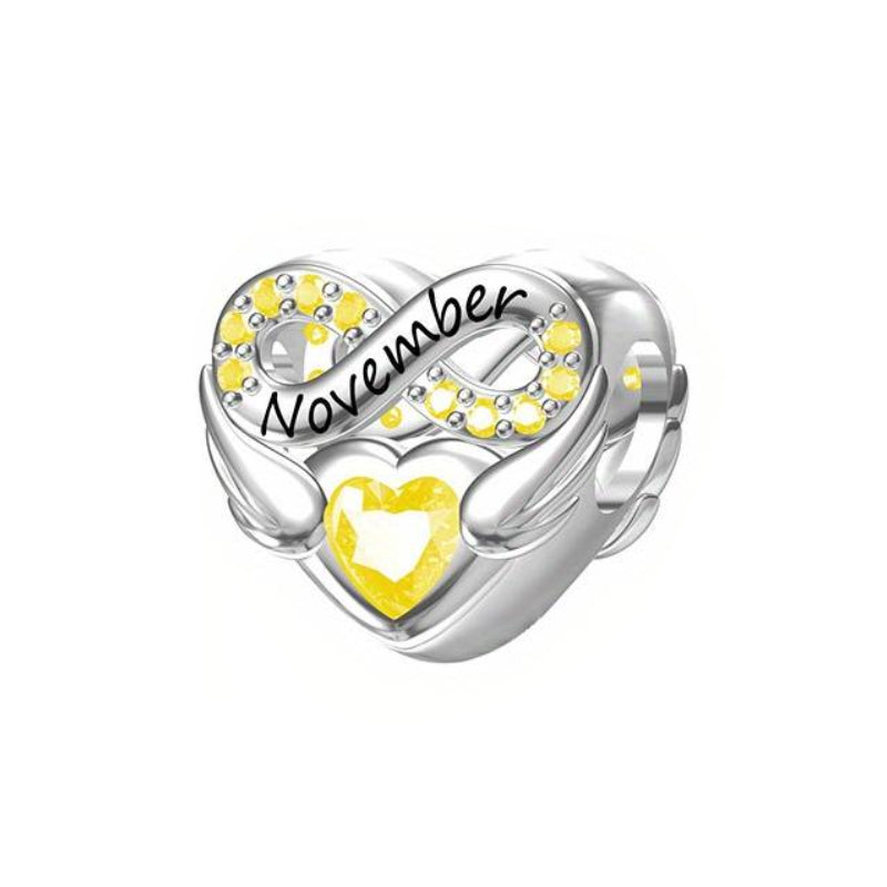 S925 Silver November Birthstone Charms Bead For Bracelet and Necklace