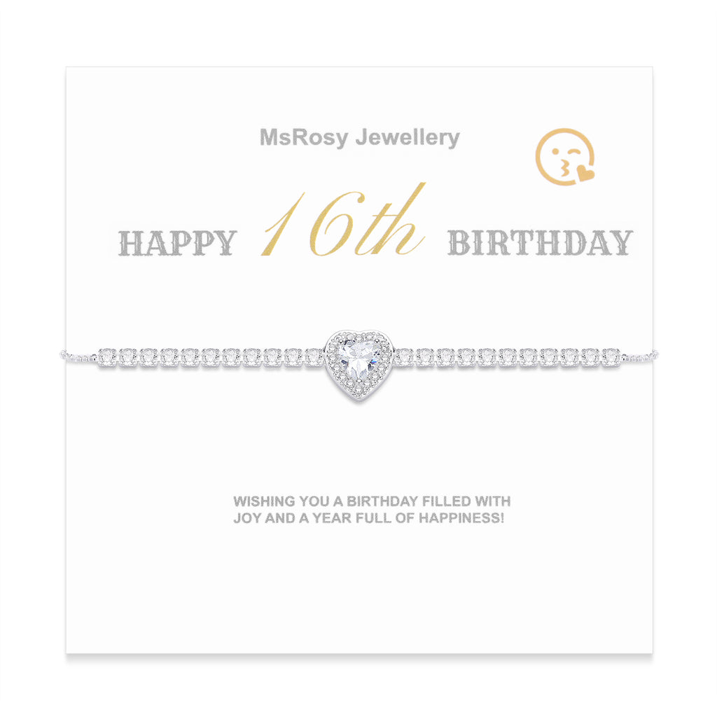Silver Bracelets for 16th 18th 21st 30th 40th 50th 60th Birthday Bracelet Gift