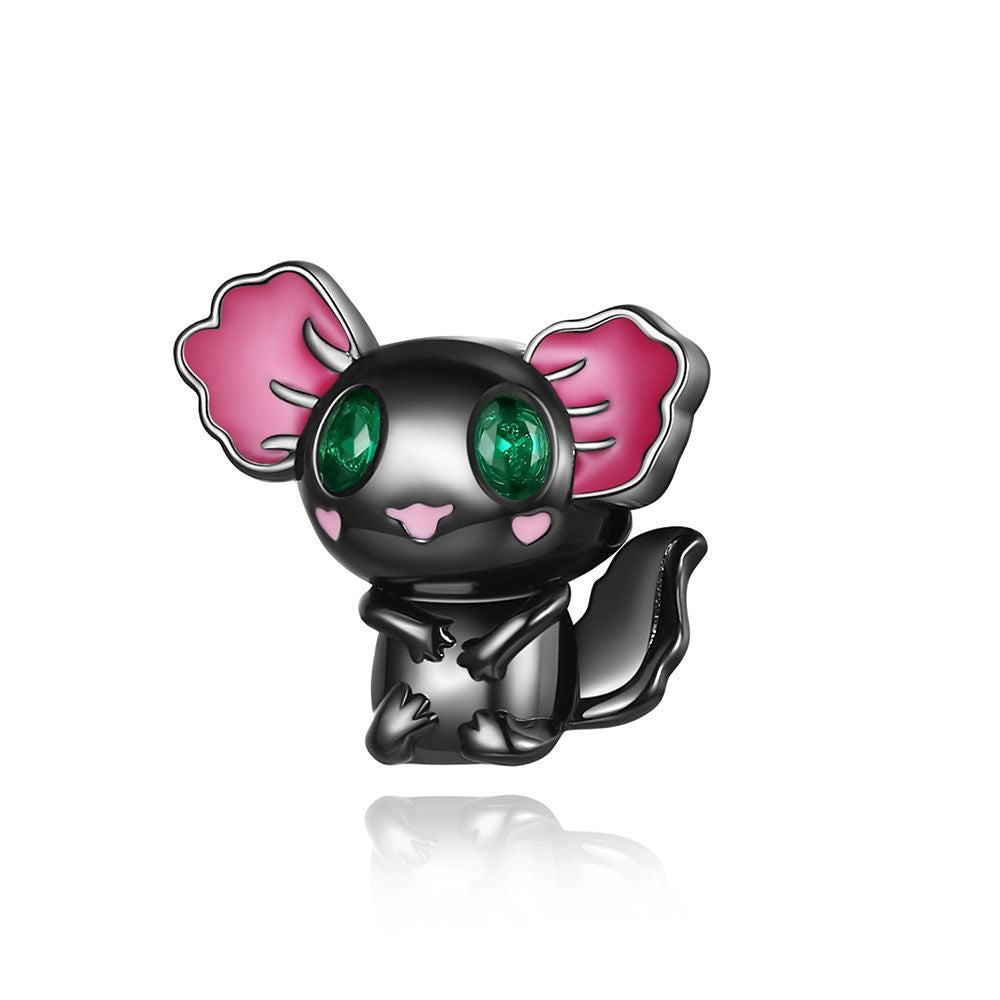 S925 Silver Mexican Black Axolotl Charm