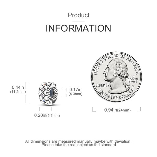 S925 Silver Hearts Spacer Charm Stopper Charm For Bracelet
