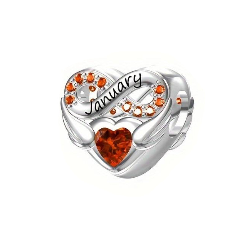 S925 Silver January Birthstone Charms Bead For Bracelet and Necklace