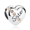 Sister Heart Charm Bead