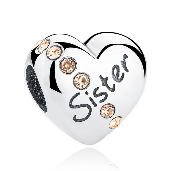Sister Heart Charm Bead