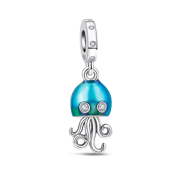 S925 Silver Blue Jellyfish charm
