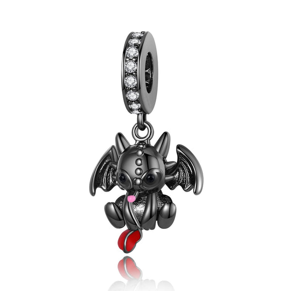 S925 Silver Black Dragon Charm
