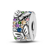S925 Silver Colourful Feather Clip Charm For Bracelet