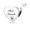 S925 Silver Heart Best Friends Charm Bead For Bracelets