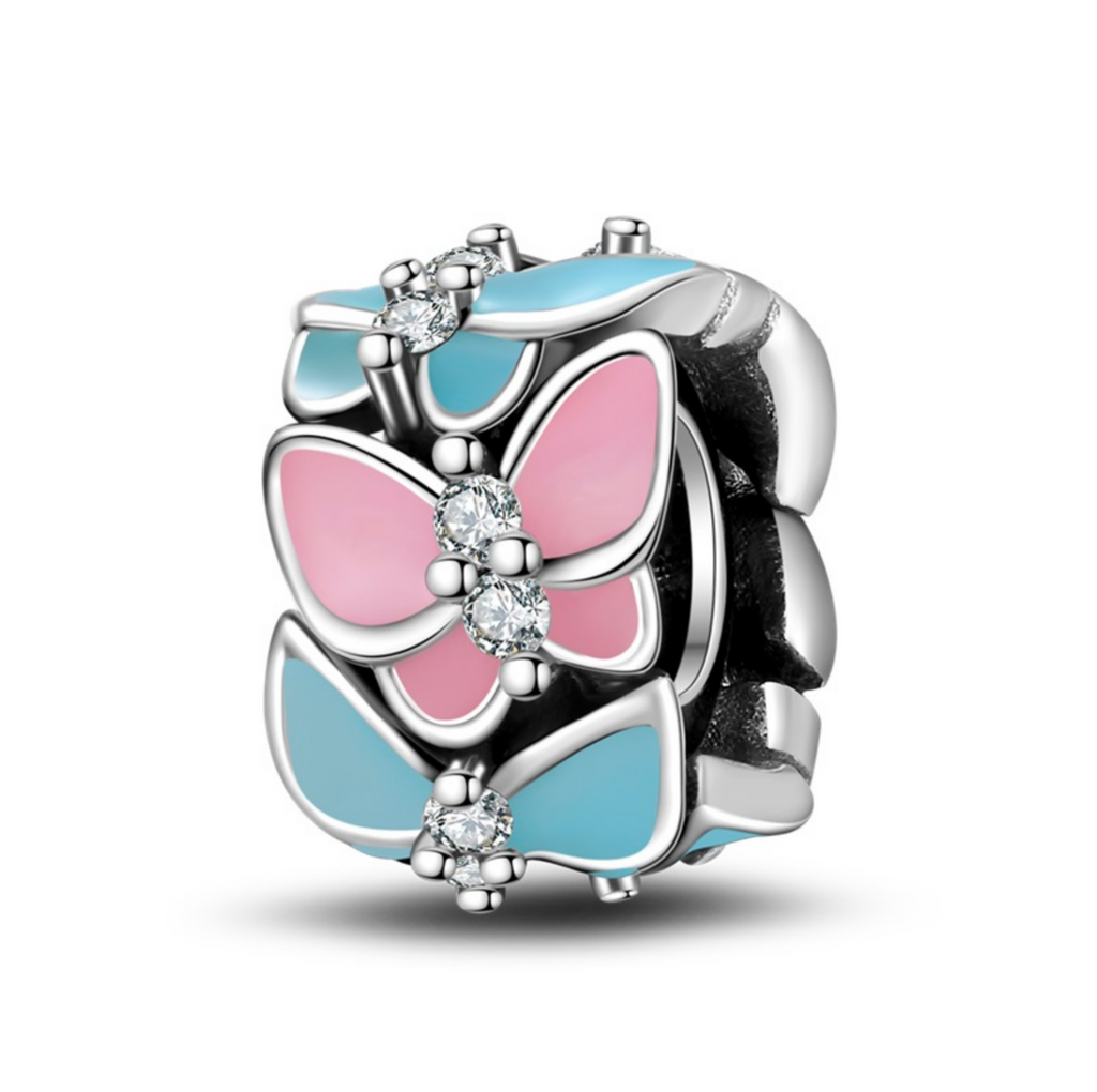 S925 Silver Butterfly Clip Charm For Bracelet