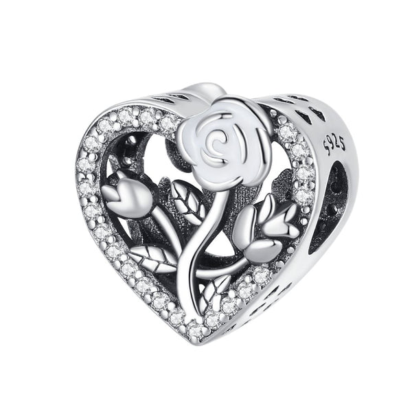 S925 Silver Flower Charm