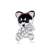 S925 Silver Husky Dog Charm