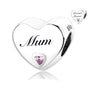 S925 Silver Heart Mum Charm Bead For Bracelets