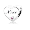 S925 Silver Niece Charm Heart Bead For Bracelet