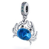 S925 Silver Blue Crab Charm For Bracelet and Necklace