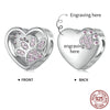S925 Silver Personalised Heart Shaped Engraving Letter Charm