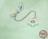 S925 Silver Oasis Flower Bee Safety Chain Charm For Bracelet