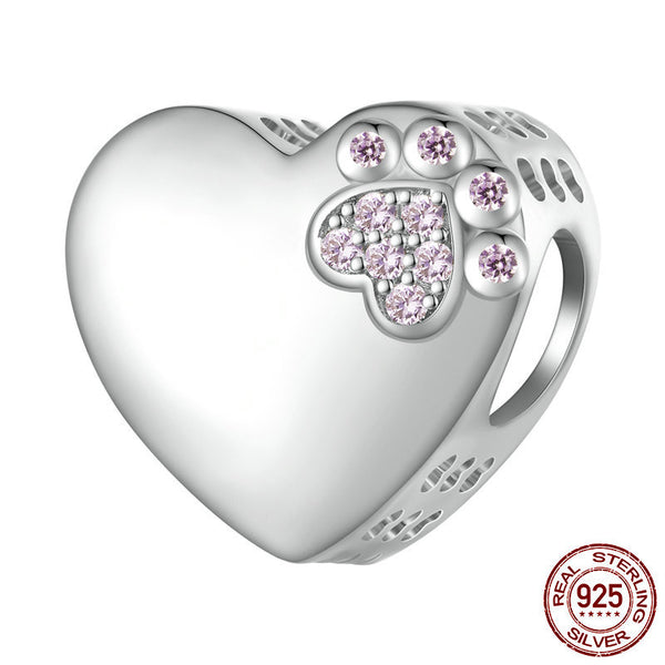 S925 Silver Personalised Heart Shaped Engraving Letter Charm
