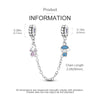 S925 Silver Boy and Girl Safety Chain Charm For Bracelet