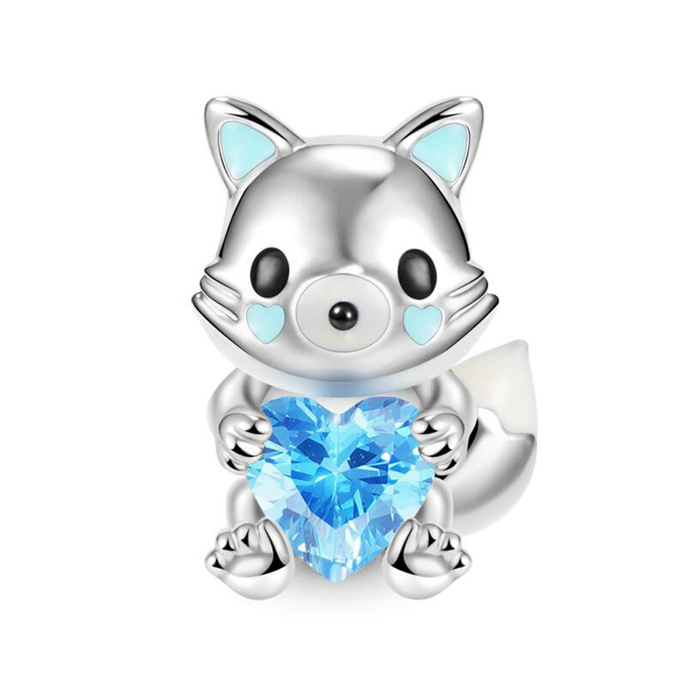 S925 Silver Fox Charm