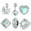 S925 Silver Green Charms Collection For Bracelet and Necklace
