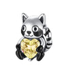 S925 Silver Raccoon Charm