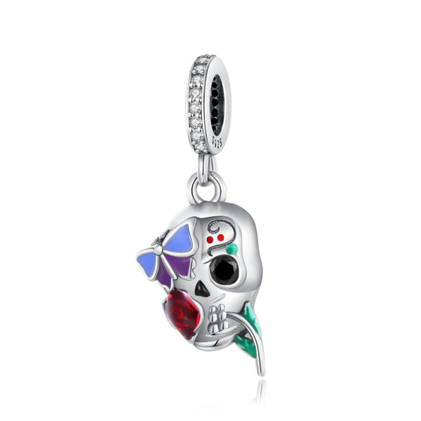 S925 Silver Skull Charm
