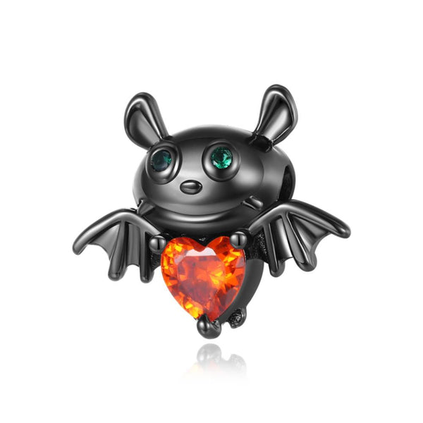 S925 Silver Black Bat Charm