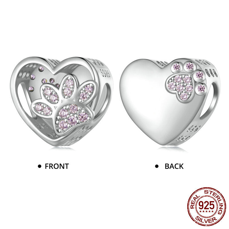 S925 Silver Personalised Heart Shaped Engraving Letter Charm