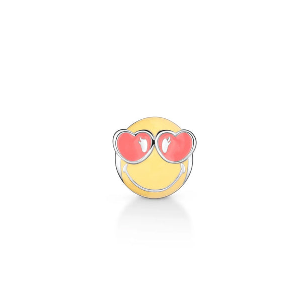 S925 Silver Heart Eye Emoji Charm For Bracelet and Necklace
