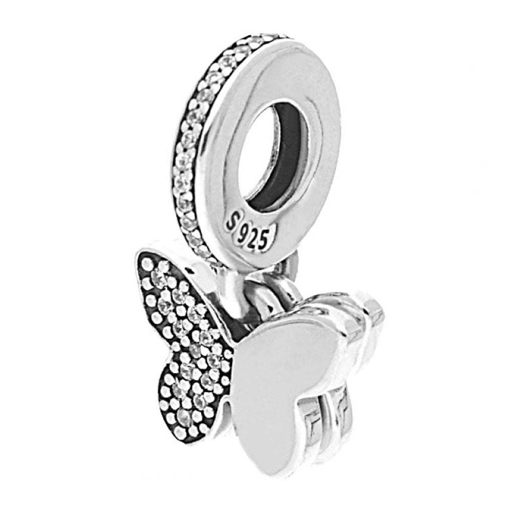 S925 Silver Butterfly Dangle Charm For Bracelet and Necklace