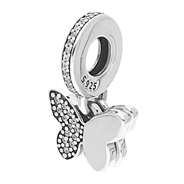 S925 Silver Butterfly Dangle Charm For Bracelet and Necklace