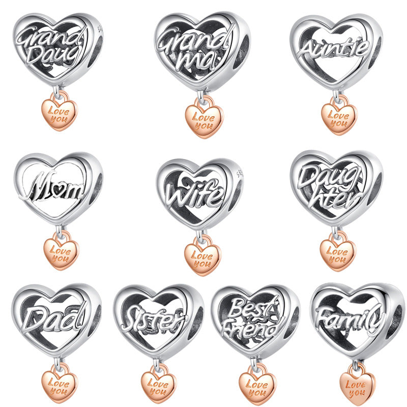 S925 Silver Family Charms For Bracelet and Necklace