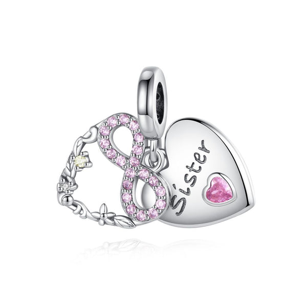 S925 Silver Sister Dangle Charm For Bracelet and Necklace