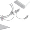 S925 Silver Pink Heart Safety Chain Charm DIY For Bracelet