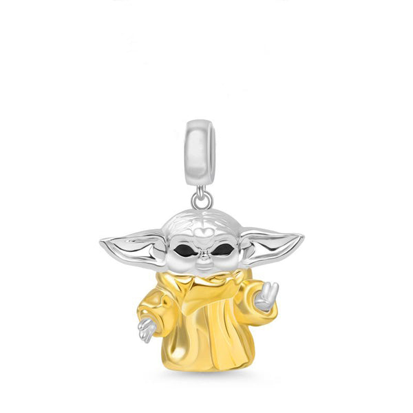 S925 Silver Yoda Charm For Bracelet and Necklace