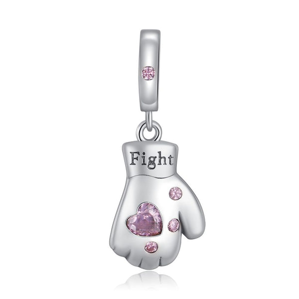 S925 Silver Boxing Gloves Fight Charm