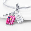 S925 Silver Travel Airplane Suitcase Passport Charm