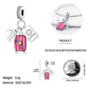S925 Silver Travel Airplane Suitcase Passport Charm