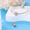 S925 Silver Forever with red hearts clip charm For Bracelet