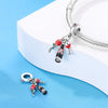 S925 Silver Flower With Love Wine Charm