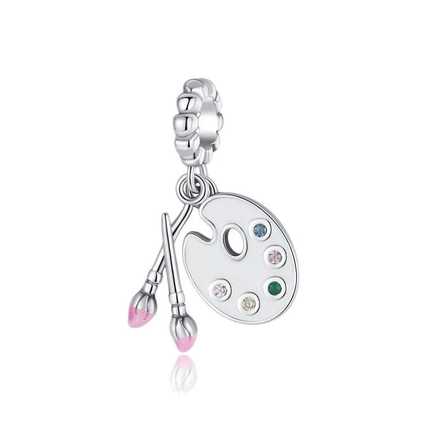 S925 Silver Panel Artist Charm