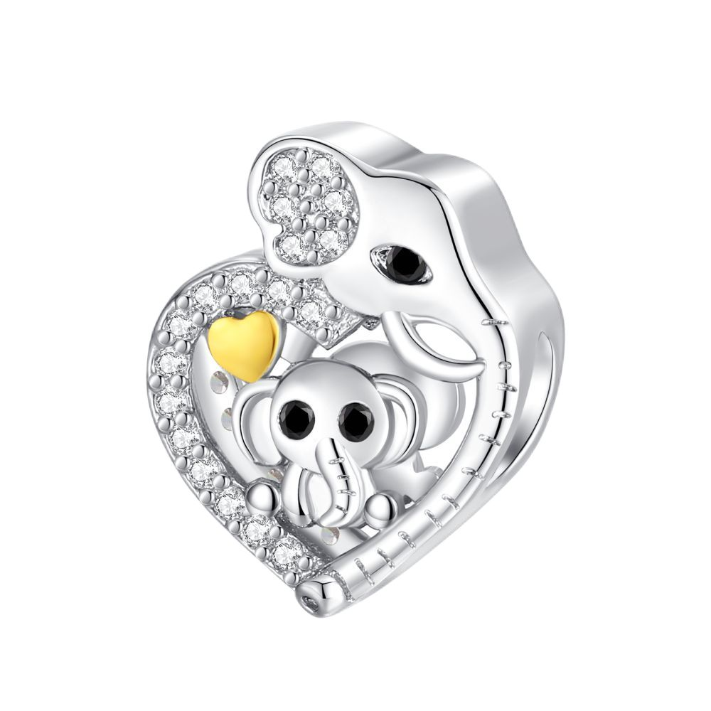 S925 Silver Elephant Charm For Bracelet