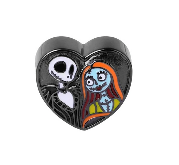 S925 Silver Nightmare Before Christmas Jack Skull Sally Love Heart Charm