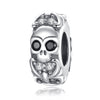 S925 Silver Skull Spacer Charm Stopper Charm For Bracelet