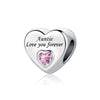 Family Heart Charms Love you forever For Bracelet and Necklace