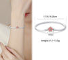 925 Silver Sakura Cherry Blossom Flower Snake Chain Bracelet