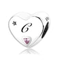S925 Silver New Alphabet Initial Letter C Heart Charm For Bracelet and Necklace