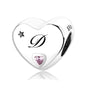 S925 Silver New Alphabet Initial Letter D Heart Charm For Bracelet and Necklace